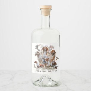 Epagneul Breton, Brittany Spaniel Liquor Bottle Label