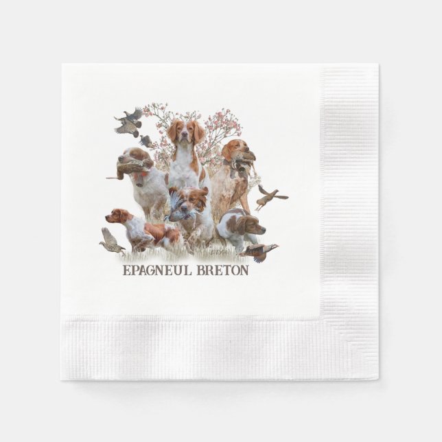 Epagneul Breton, Brittany Spaniel      Napkin (Front)