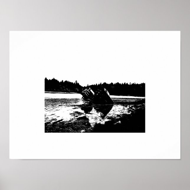 épave de bateau en Bretagne Poster (Front)