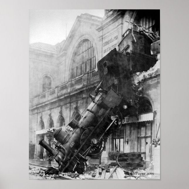 Épave De Train À Montparnasse 1895 Affiche (Devant)