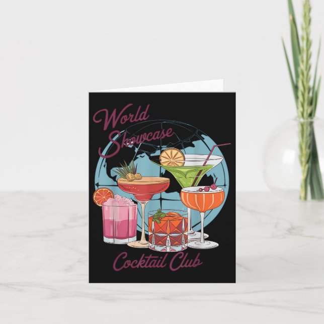 Epcot Drinking World Showcase Tail Club Drinking T Card (Front)