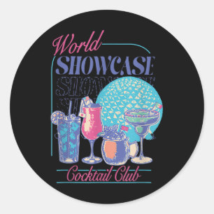 Epcot Drinking World Showcase Tail Club Drinking T Classic Round Sticker