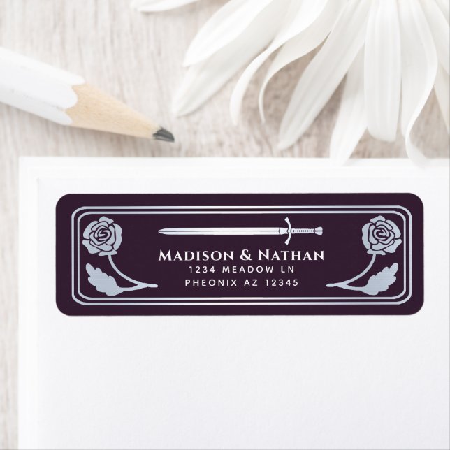 Épée de Mariage Fantasy Médiéval d'Aubergine Argen (En situation)