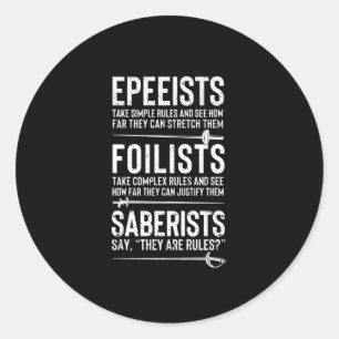 Epee fencer foil fencer saber fencer fencing classic round sticker