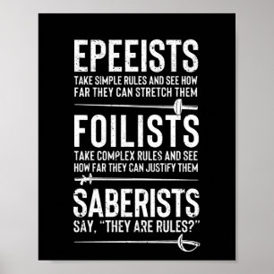 Epee fencer foil fencer sabre fencer fencing poster