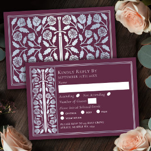 Épée Médiévale Mauve Argentée Réponse Mariage