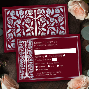Épée Médiévale Rouge Argent RSVP de Mariage