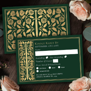 Épée Médiévale Verte Dorée RSVP de Mariage