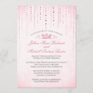 Épercelles roses et Faire-part de mariage de conte