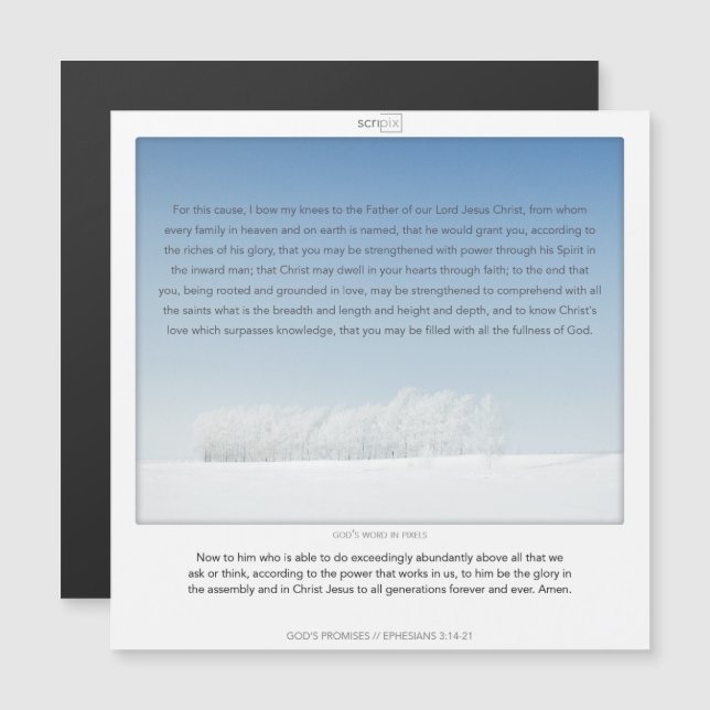 Epheisans 3:14-21 GOD'S PROMISES SCRIPIX magnetic Invitation (Front/Back)