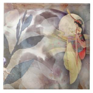 Ephemera Decoupage Vintage Fairy  Tile