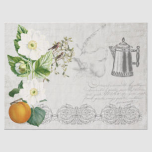 Ephemera Floral Coffee Pot Decoupage French Tissue Paper