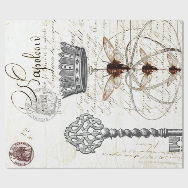 Ephemera Script Wrapping Paper (Flat)