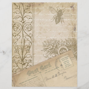 Ephemera Shabby Vieux Livre Papier