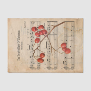 Ephemera The Twelve Days of Christmas Decoupage  Tissue Paper