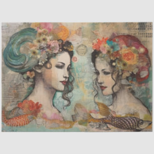 Ephemera Vintage Under The Sea Collage Decoupage Tissue Paper