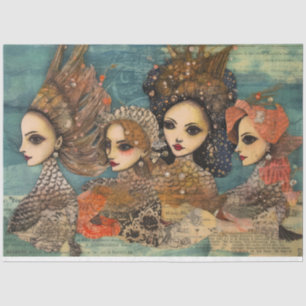 Ephemera Vintage Under The Sea Collage Decoupage Tissue Paper