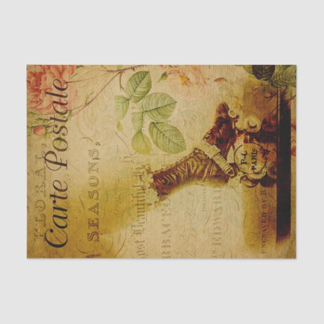 Ephemera Woman Leg With Roller Blade Decoupage Tissue Paper (Front)