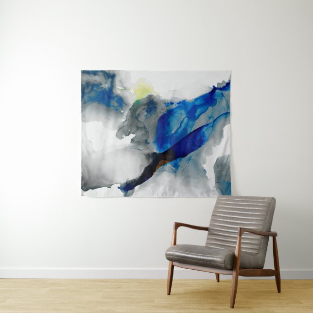 Ephemeral - Blue & Grey Tapestry (In Situ (Horizontal))