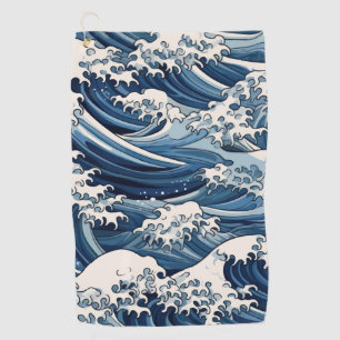 Ephemeral Crests: Hokusai Waves Reimagined Golf Towel