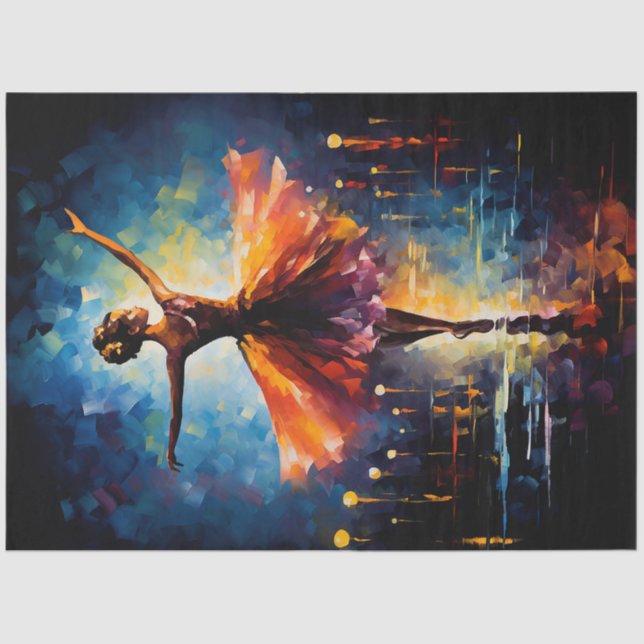 Ephemeral Elegance: A Ballerina's Dance Decoupage  Tissue Paper (Front)