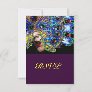 EPHEMERAL Mardi Gras  Masquerade Ball Rsvp Card