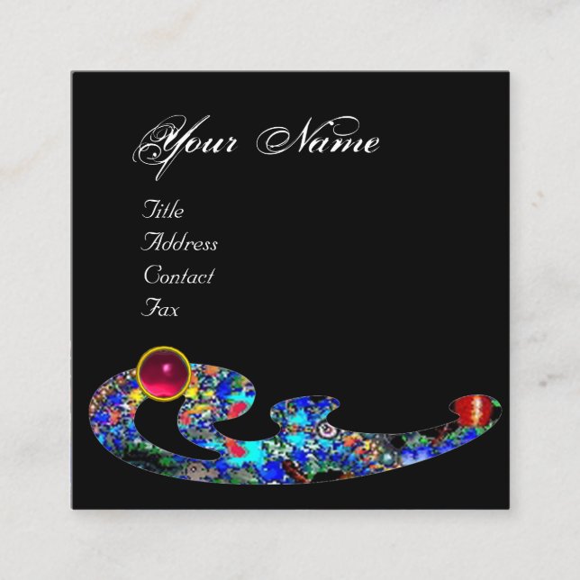 EPHEMERAL RUBY / Beauty ,Salon, Spa, Makeup Artist Square Business Card (Front)