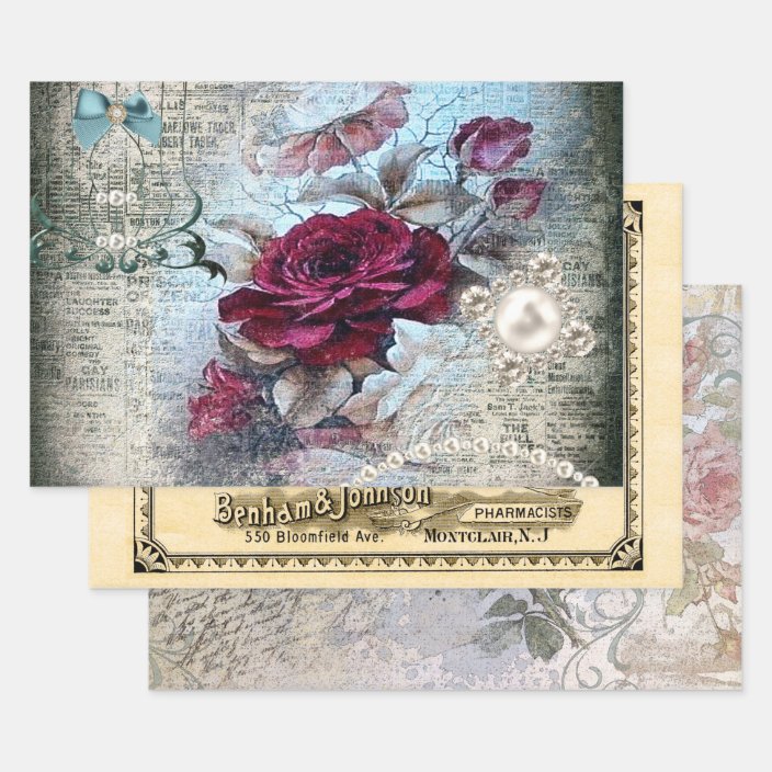 Ephemeral Victorian Variety Decoupage Wrapping Paper Sheet Zazzle.ca