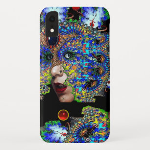EPHEMERAL/ WOMAN WITH COLORFUL FRACTAL MASK iPhone XR CASE