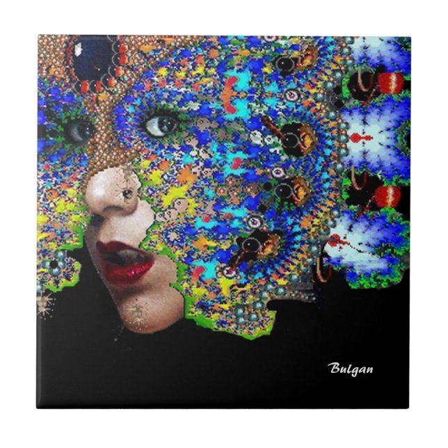 EPHEMERAL / WOMAN WITH FRACTAL MASK TILE (Front)