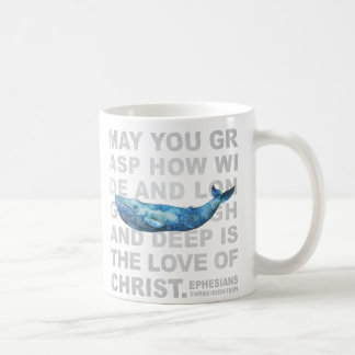 Ephesian 3:18 Scripture Watercolor Whale Mug