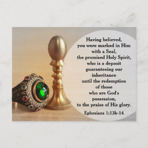 Ephesians 1:13b-14 Marked with a Seal Postcard