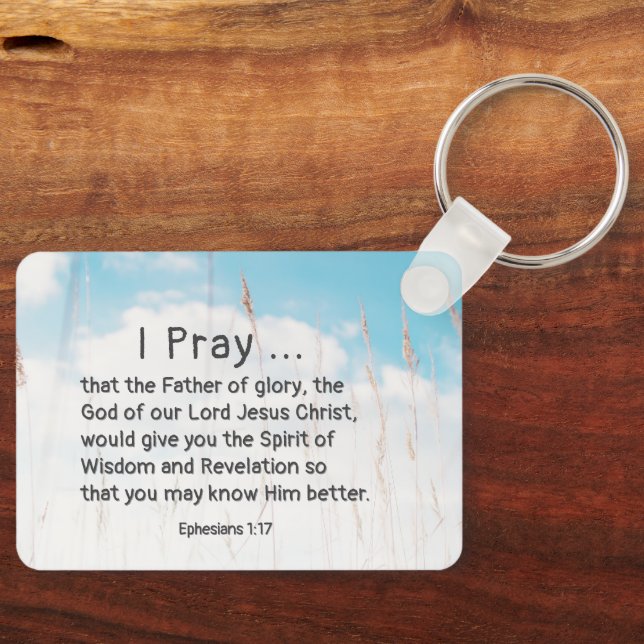 Ephesians 1:17 Bible Prayer for Wisdom Revelation Keychain (Front)