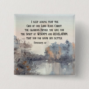 Ephesians 1:17 Spirit of Wisdom and Revelation 2 Inch Square Button