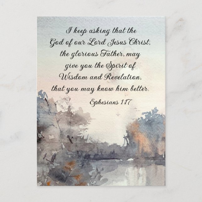Ephesians 1:17 Spirit of Wisdom and Revelation Postcard (Front)