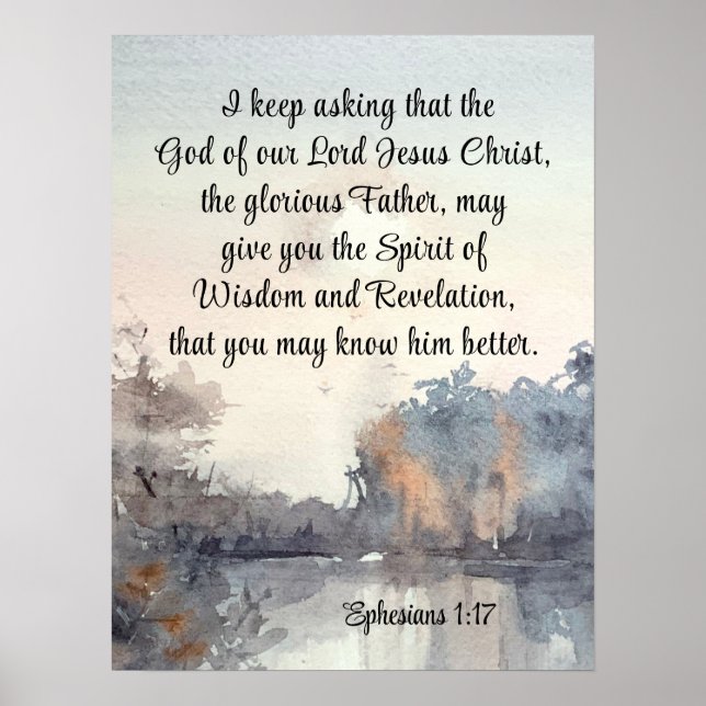Ephesians 1:17 Spirit of Wisdom and Revelation Poster (Front)