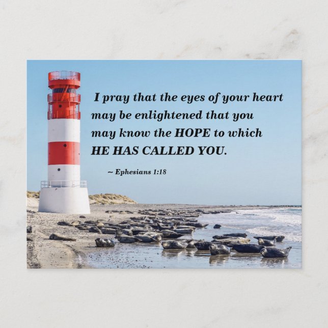 Ephesians 1:18 I Pray you may know the HOPE Postcard (Front)