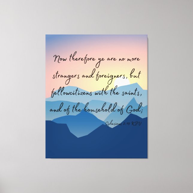 Ephesians 2:19 Bible Verse KJV Pic Wall Art (Front)