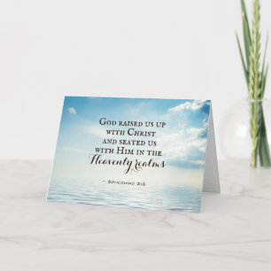Ephesians 2:6 God raised us up with Christ, Bible Card