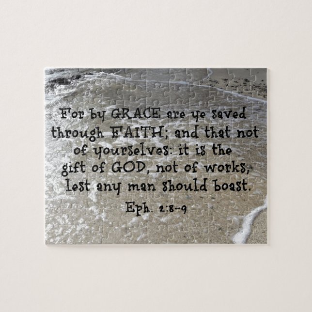 Ephesians 2:8-9 For by grace are ye saved through Jigsaw Puzzle (Horizontal)