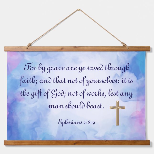 Ephesians 2:8-9  hanging tapestry (Front)