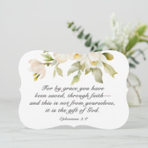 Ephesians 2:8 By Grace Bible Verse Flat Card