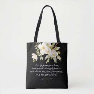 Ephesians 2:8 By Grace you have been saved Bible Tote Bag