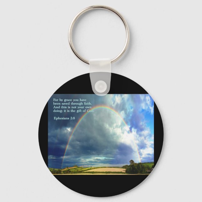 Ephesians 2:8  Rainbow Keychain (Front)
