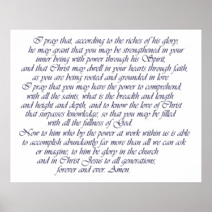 Ephesians 3:16-21 Poster