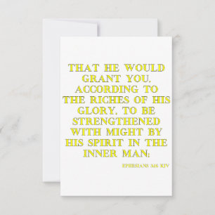 Ephesians 3:16 KJV Bible Verse Flat Greeting Card