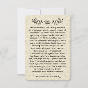 Ephesians 3:16- Scripture Note Card Scroll Back