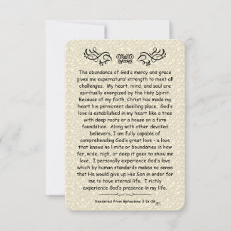Ephesians 3:16- Scripture Note Card Scroll Back
