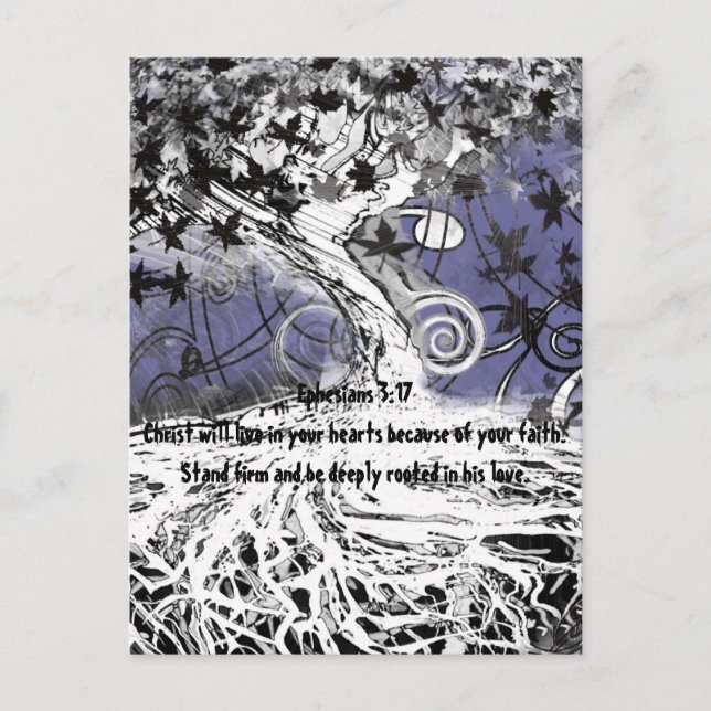 Ephesians 3:17 Be Rooted In His Love Postcard (Front)