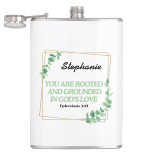 Ephesians 3:17 You Are Rooted Personalized Mug Hip Flask
